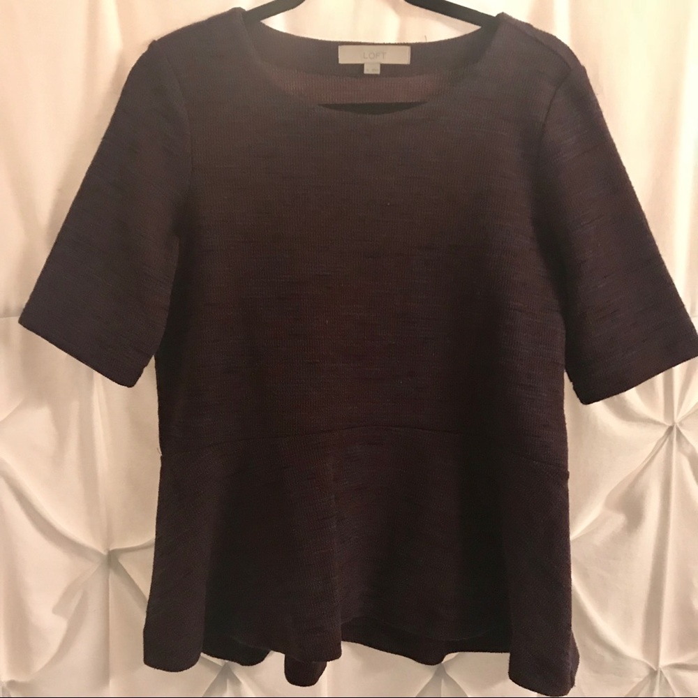 LOFT Peplum Short Sleeve Top
